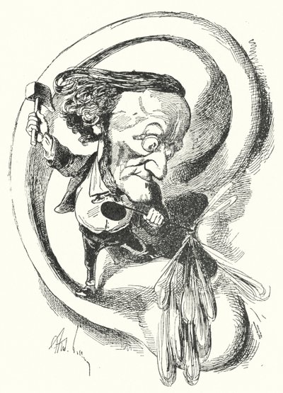 Caricature du compositeur allemand Richard Wagner - Andre Gill