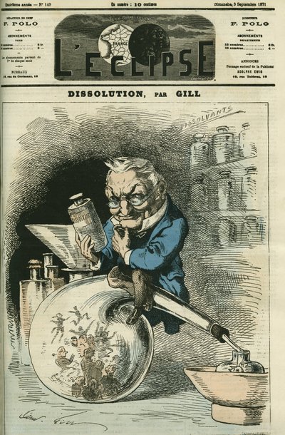 Dissolution, Adolphe Thiers (1797-1877), historien et Président de la République. Couverture dans "L
