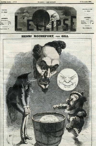 Henri Rochefort (1831-1913), journaliste, écrivain et politicien français. Couverture dans "L