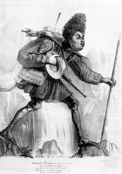 Dessin humoristique sur Alexandre Dumas Père - dans « Charivari », vers 1840 - Andre Gill