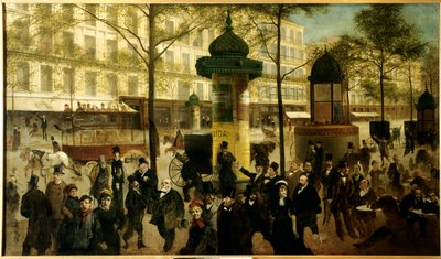 Esquisse pour un panorama du Boulevard Montmartre - Andre Gill
