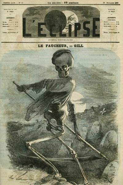 Le Faucheur, une représentation de la Mort. Couverture dans "L