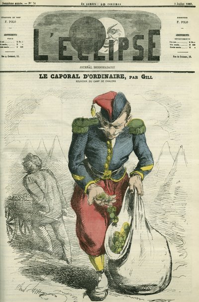 Le caporal habituel, un soldat cultivant un jardin au camp de Châlons. Couverture dans « L