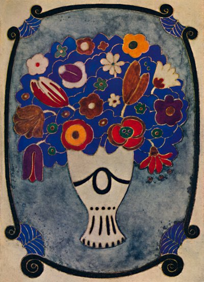 Reliure en parchemin, décorée et colorée, 1914 - Andre Mare