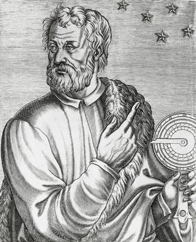 Portrait de Christophe Colomb, navigateur italien, gravure de Les Vrais portraits et Vies des Hommes illustres - Andre Thevet