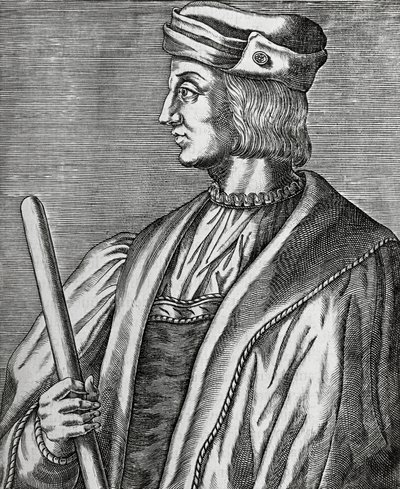 Portrait de Gaston de Foix, duc de Nemours (1489-1516), gravure de Les Vrais pourtraits et Vies des Hommes illustres - Andre Thevet
