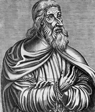 Portrait de Jacques de Molay (1243-1314), Grand Maître français des Templiers, gravure par André Thevet (1504-1592), publiée en 1584 - Andre Thevet
