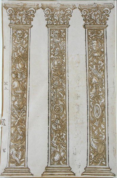 Motifs architecturaux formant une bordure à la Procession de César, par Andrea Andreani - Andrea (after) Mantegna