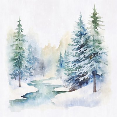 Ruisseau dans la forêt en hiver - Andrea Haase