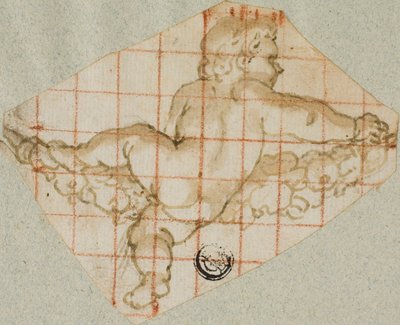 Putto avec guirlande - Andrea Lilio