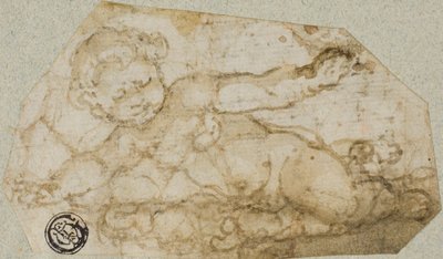 Putto avec guirlande - Andrea Lilio