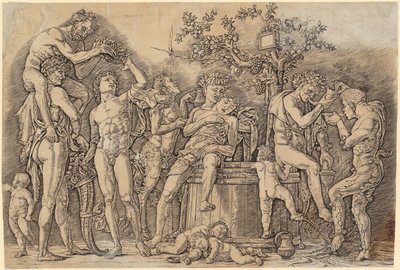 Bacchanal mit einem Weinfass - Andrea Mantegna
