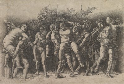Bacchanale avec Silène, une composition en frise avec dix figures autour de Silène - Andrea Mantegna