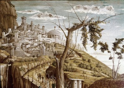 Christ priant dans le jardin des oliviers, partie gauche de la prédelle, Retable de San Zeno - Andrea Mantegna