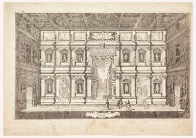 Vue de la scène du Teatro Olimpico à Vicenza - Andrea Palladio