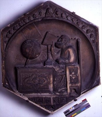 Astronomie, carreau de relief décoratif hexagonal d
