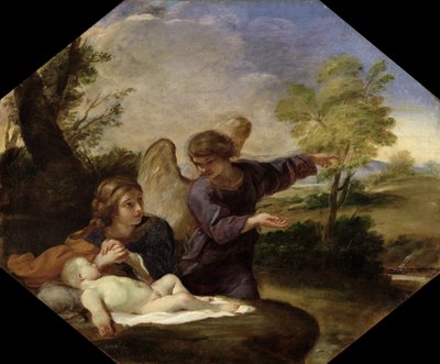 Agar et Ismaël dans le désert - Andrea Sacchi