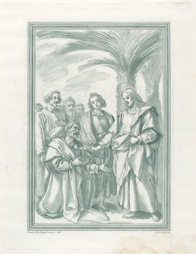 Le Christ remettant les clés à Saint Pierre - Andrea Scacciati after Jacopo Chimenti