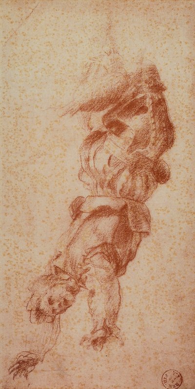 Figure masculine; dessin par Andrea del Sarto. Gabinetto dei Disegni e delle Stampe, Galerie des Offices, Florence - Andrea del Sarto