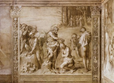Histoires de saint Jean-Baptiste : Le baptême de la multitude - Andrea del Sarto