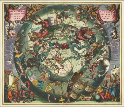 Carte céleste du ciel austral de 1660 par Andreas Cellarius - Andreas Cellarius