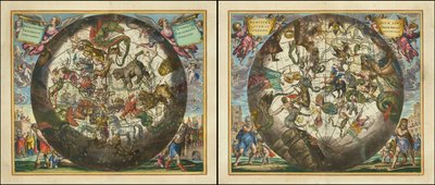 Haemisphaerium Stellatum Boreale Cum Aequali Sphaerarum Proportione - Haemisphaerium Stellatum Australe Cum Aequali Sphaerarum Proportione - Andreas Cellarius