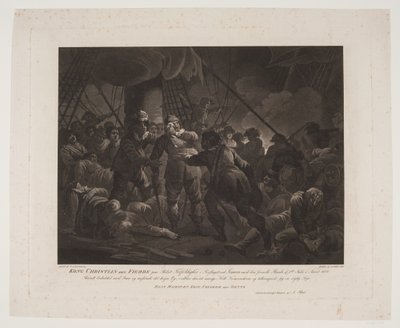 Le roi Christian IV sur le navire Trefoldigheden lors de la bataille navale de Femern - Andreas Flint