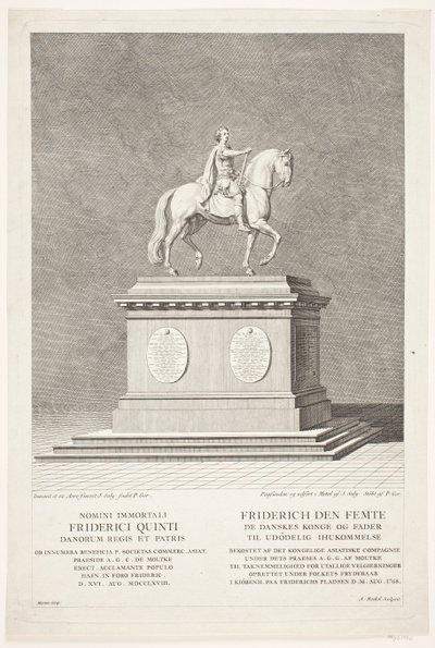 Statue équestre de Frederik V sur la place du château d