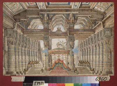 Décor préparatoire pour le ballet César en Égypte - Andreas Leonhard Roller