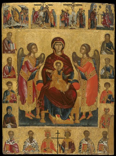 Icône composite avec la Vierge et l