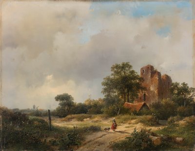 Paysage avec les ruines du château de Brederode à Santpoort - Andreas Schelfhout
