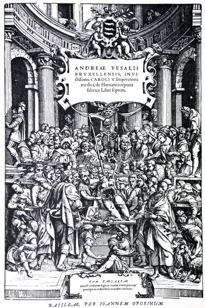 Page de titre de la deuxième édition de De Humani Corporis Fabrica, Planche 3, 1555 - Andreas Vesalius