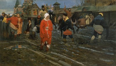 Une rue moscovite du XVIIe siècle un jour férié - Andrei Petrovich Ryabushkin