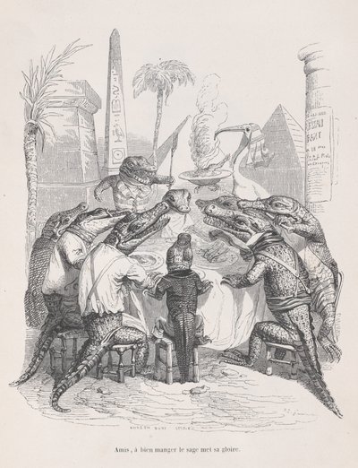 Amis, le sage place sa gloire dans bien manger, de Scènes de la vie privée, vers 1837-47 - Andrew Best Leloir