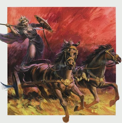 Reine Boadicea (d.c.60 AD) (gouache sur papier) - Andrew Howat