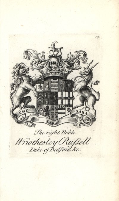 Blason et crête du très noble Wriothesley Russell, 3e duc de Bedford - Andrew Johnston