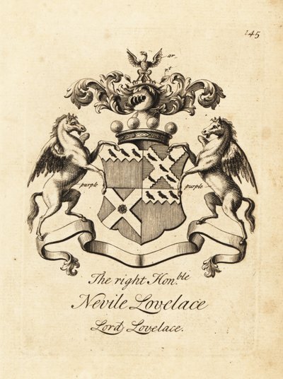Blason du très honorable Nevile Lovelace, Lord Lovelace, 6e baron Lovelace - Andrew Johnston