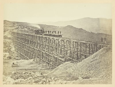Travail de tréteaux, Promontroy Point, vallée du lac Salé - Andrew Joseph Russell