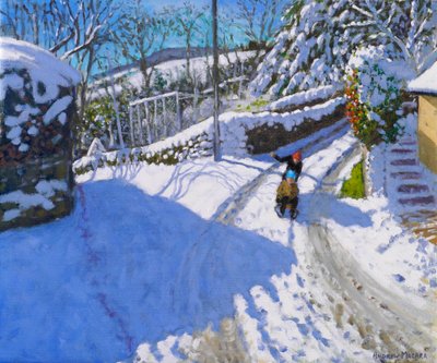 Luge à Wirksworth, Derbyshire, 2024 (huile sur toile) - Andrew Macara