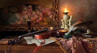 Nature morte musicale à la lueur des bougies - Andrey Morozov