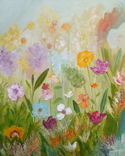 Prairie fleurie et colorée - Angeles M. Pomata