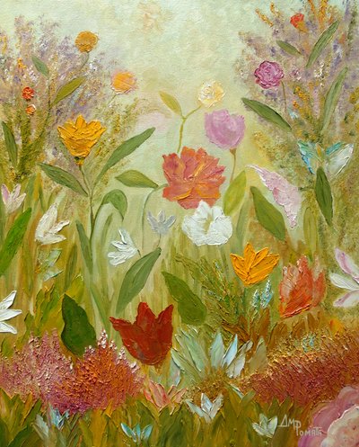 Un jardin fleuri et coloré - Angeles M. Pomata