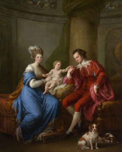 Edward Smith Stanley, douzième comte de Derby, avec sa première épouse et leur fils - Angelica Kauffmann