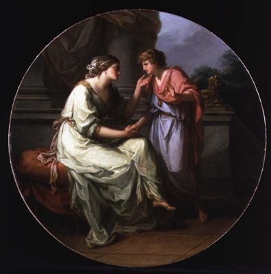 Papirius Pratextatus supplié par sa mère de divulguer les secrets des délibérations du Sénat romain - Angelica Kauffmann