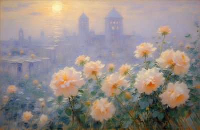 Florales 25, vers 2021 (huile sur toile) - Angelita Hawke