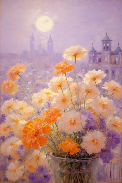 Florales 52, vers 2022 (huile sur toile) - Angelita Hawke