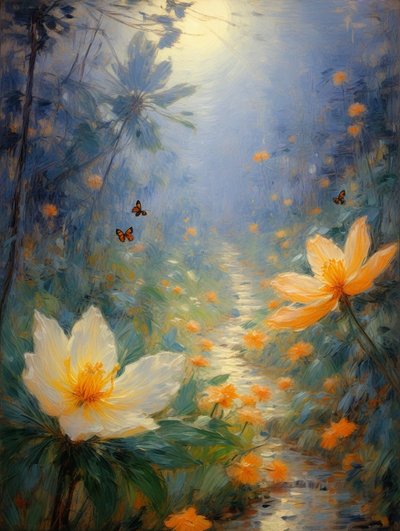 Florals 69, vers 2022 (huile sur toile) - Angelita Hawke