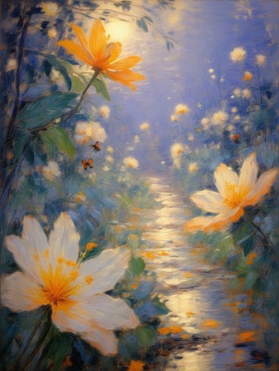 Florals 73, vers 2023 (huile sur toile) - Angelita Hawke