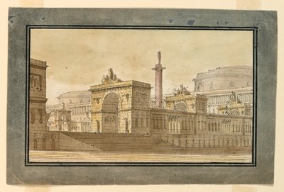 Décor de scène, groupe de bâtiments du palais - Angelo Toselli