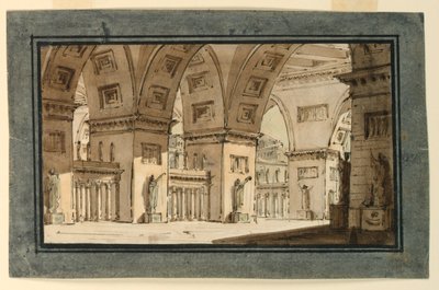 Décor de scène, intérieur du palais - Angelo Toselli